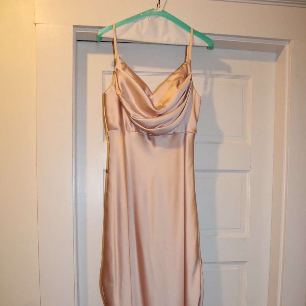 COPY - Revelry Skye Blush Satin Dress - Size 6